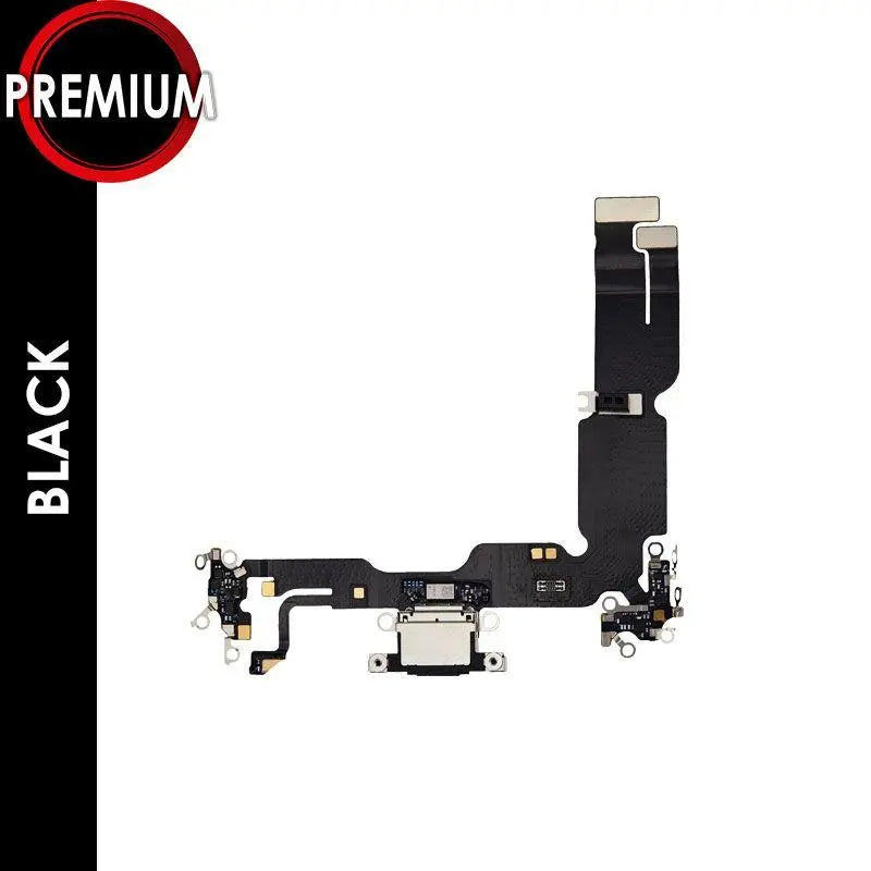 CHARGING PORT FLEX COMPATIBLE FOR IPHONE 15 PLUS (BLACK) Texas Cellular