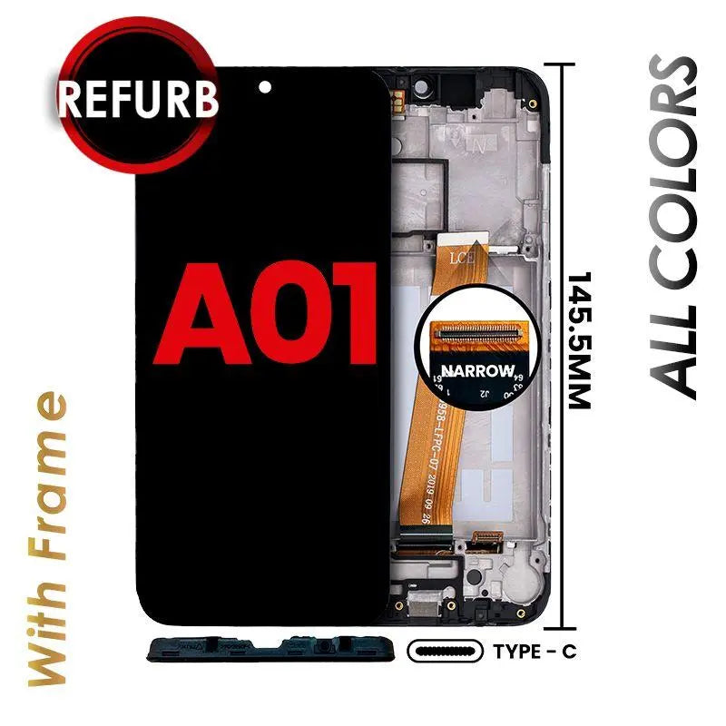 LCD ASSEMBLY WITH FRAME COMPATIBLE FOR SAMSUNG GALAXY A01 (USA) Texas Cellular